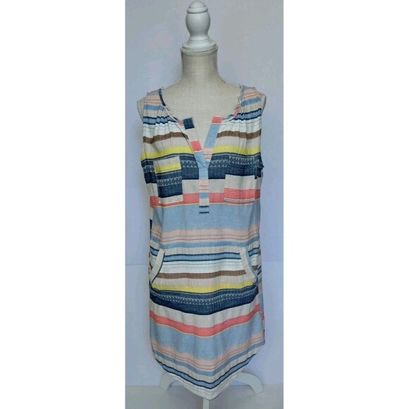 Chelsea & Theodore Cotton Coastal Beachy Colorful Sleeveless Dress Size 12 - Picture 1 of 8
